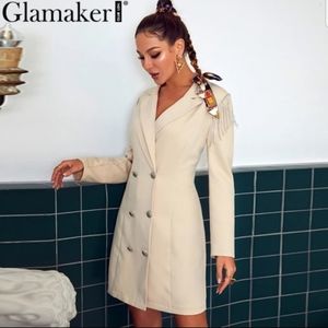 Glamaker Crystal Tassel Office Short Dress